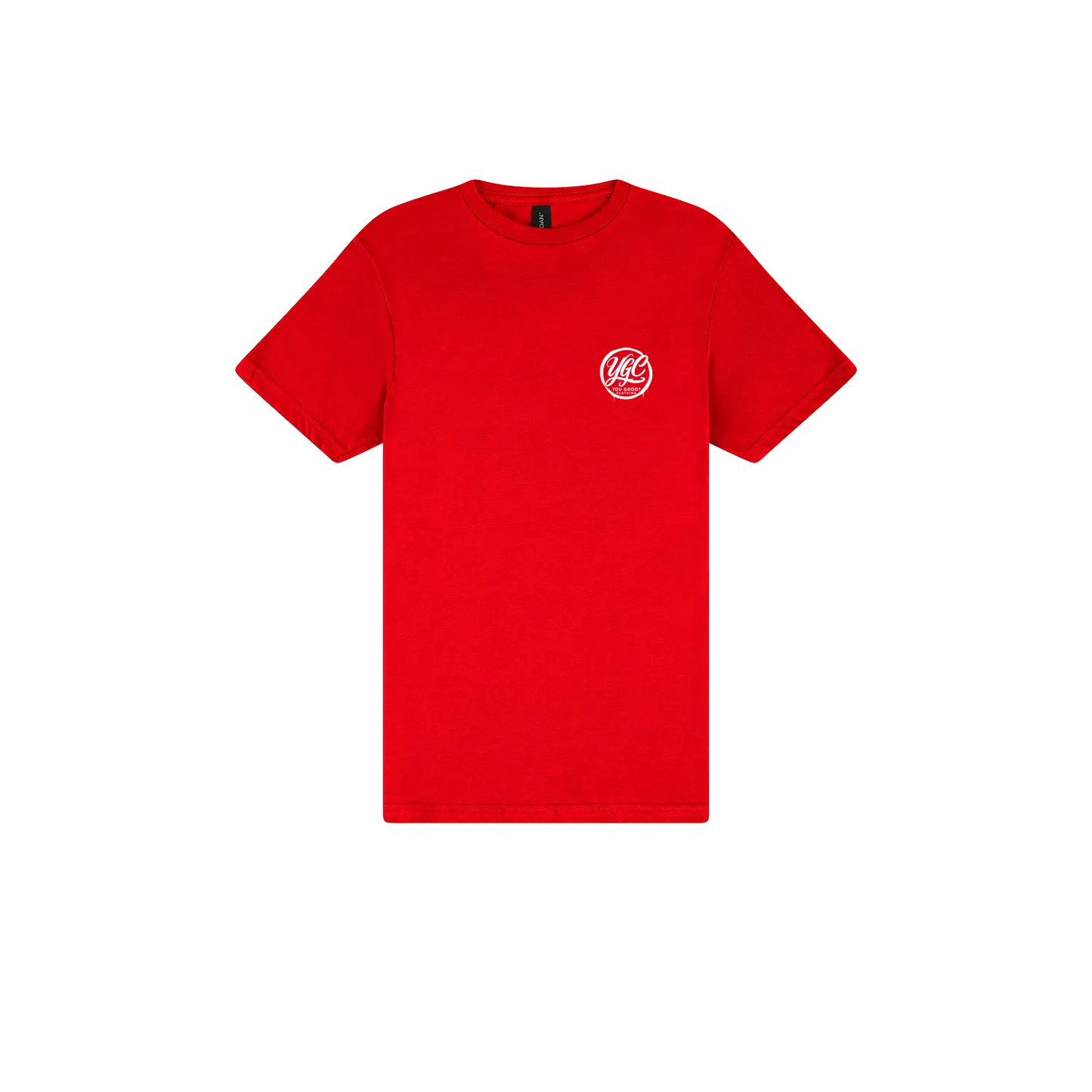 Red front flat lay