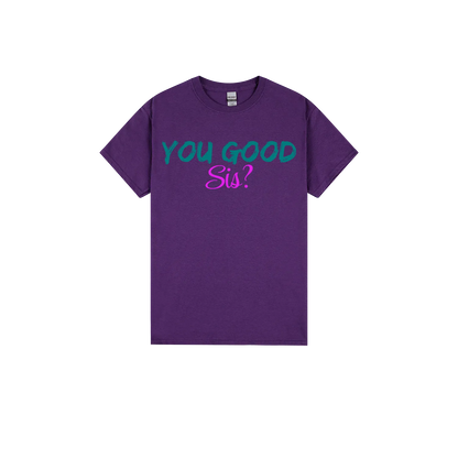 Purple front flat lay