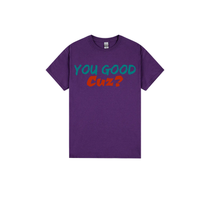 Purple front flat lay