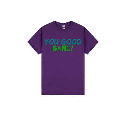 Purple front flat lay