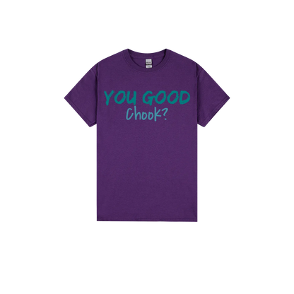 Purple front flat lay