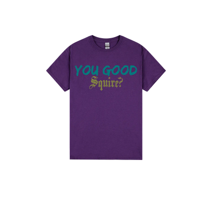 Purple front flat lay