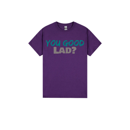 Purple front flat lay