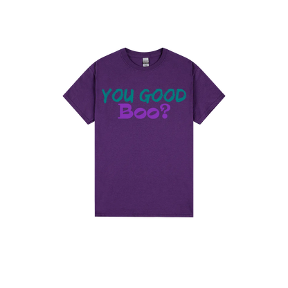 Purple front flat lay