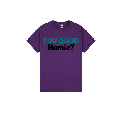 Purple front flat lay