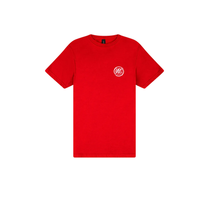 Red front flat lay