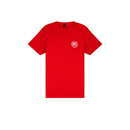 Red front flat lay